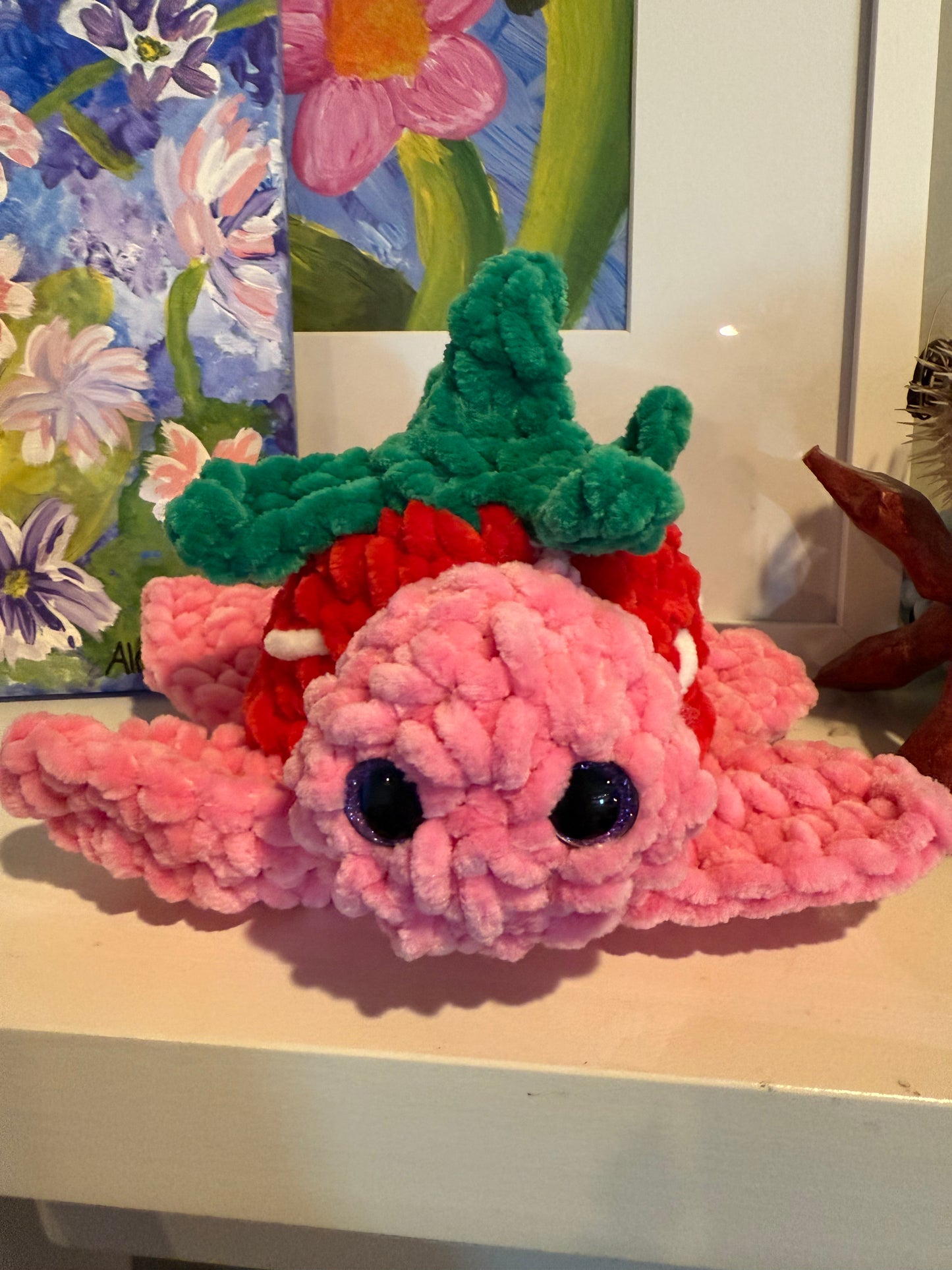 Strawberry turtle - handmade crochet